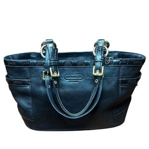 COACH Black Leather Gallery Tote